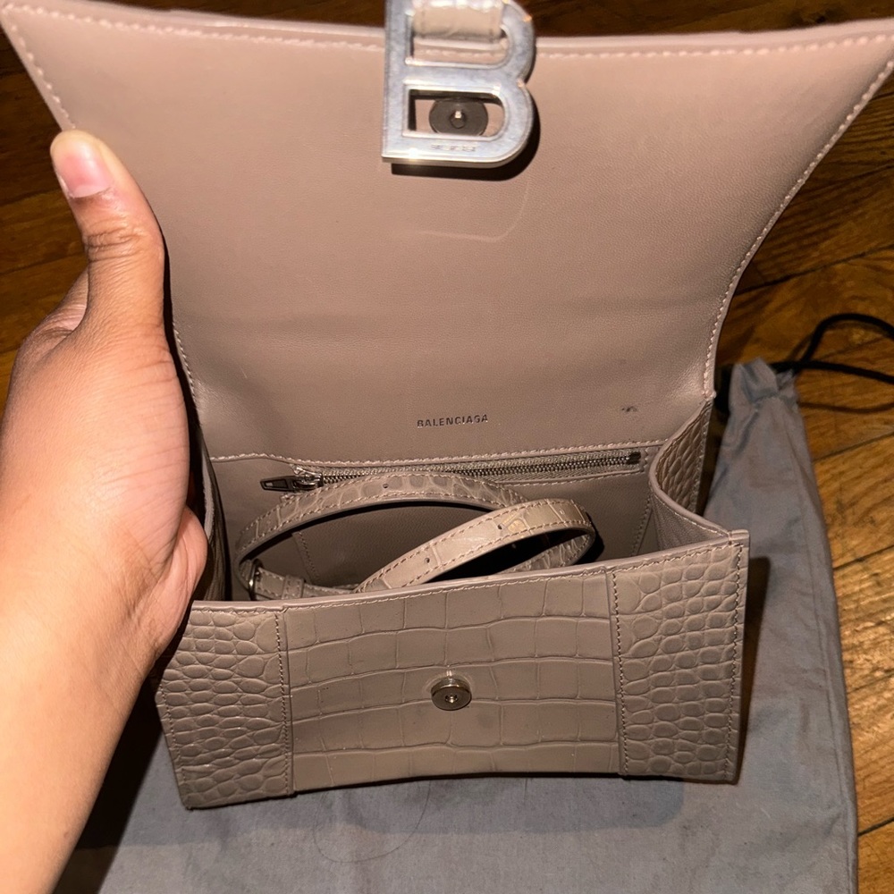 Crocodile Balenciaga Hour Glasss Bag
